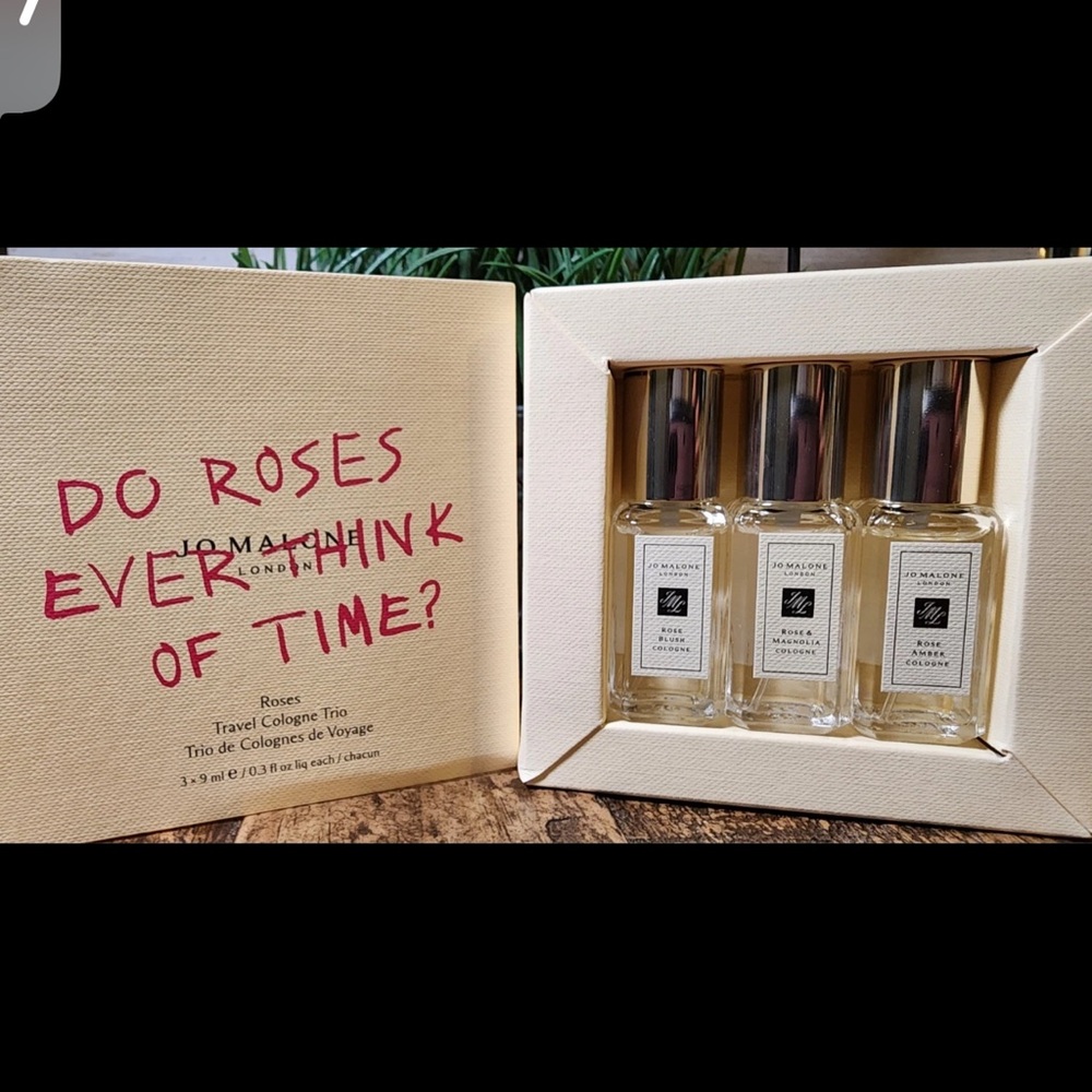 3 Pc Jo Malone Do Roses Ever Think Of Time Travel Cologne Set 9ml Each NIB.